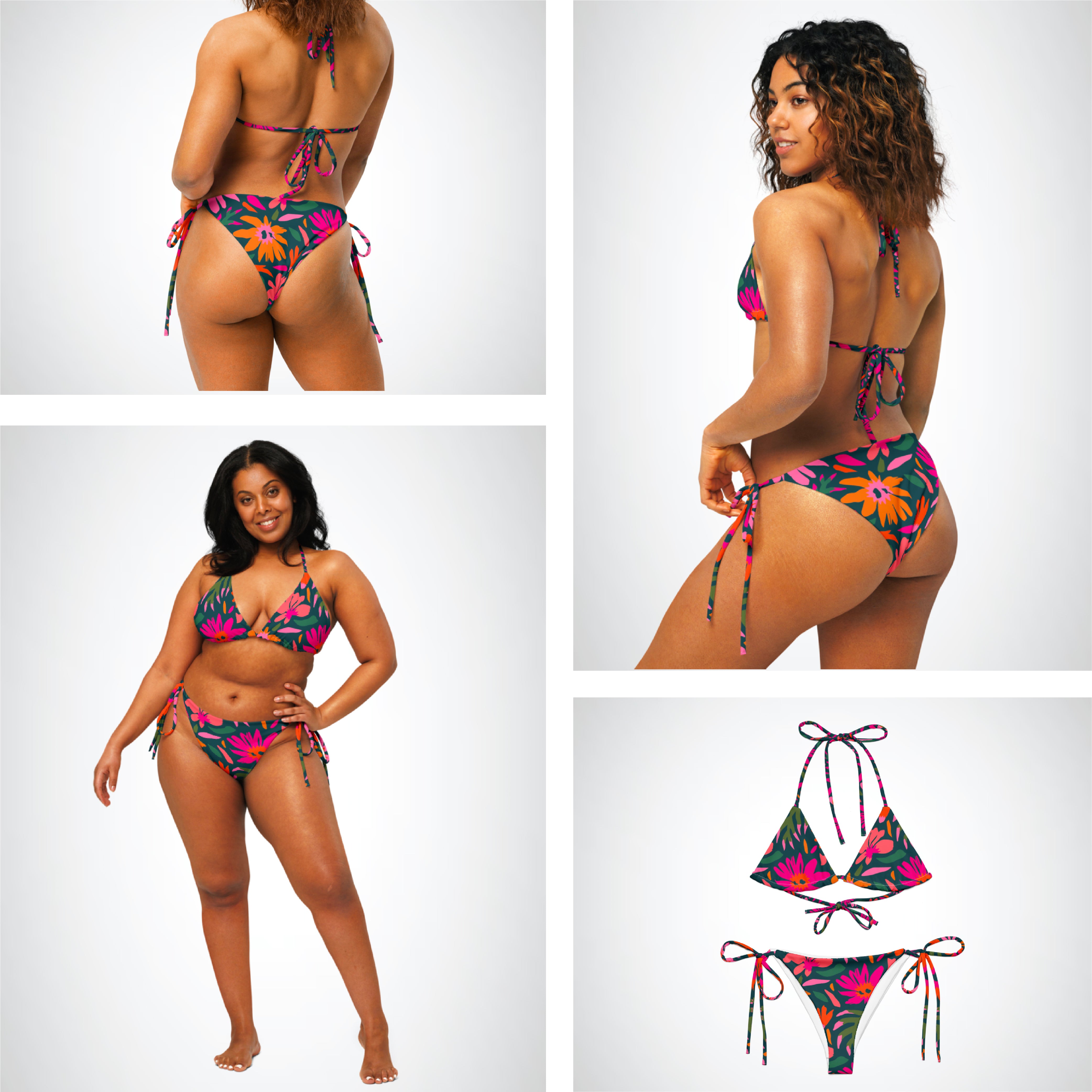 Tropical Crush Recycled Material String Bikini